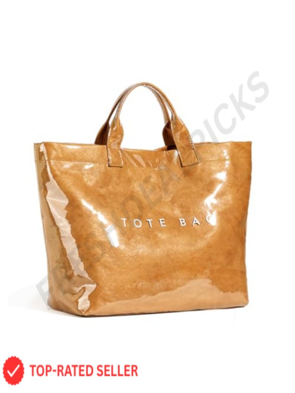 Large Kraft Paper Tote Bag Letter Print Clear Shopping Hobo Handbag